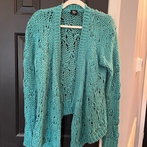 Aqua blue crochet cardigan